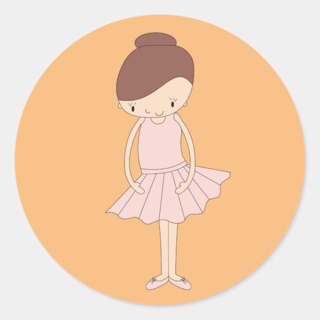 illusima Isabella Ballerina Orange Runder Aufkleber (Vorderseite)