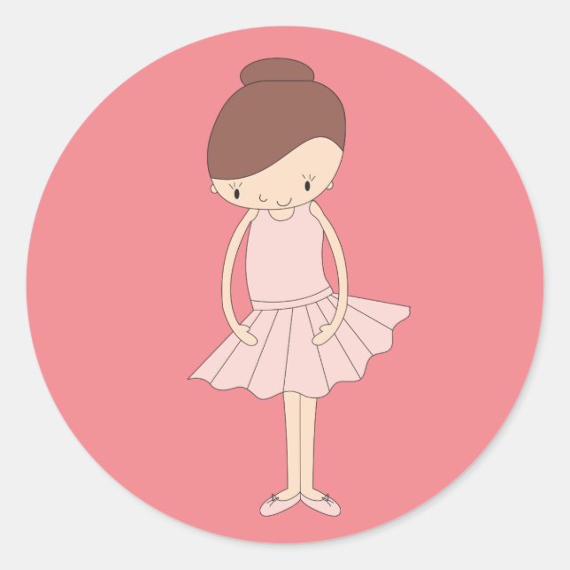 illusima Isabella Ballerina Peach Runder Aufkleber (Vorderseite)