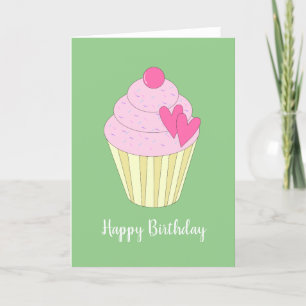 Illusima Liebe Herz Cupcake Green Card Karte