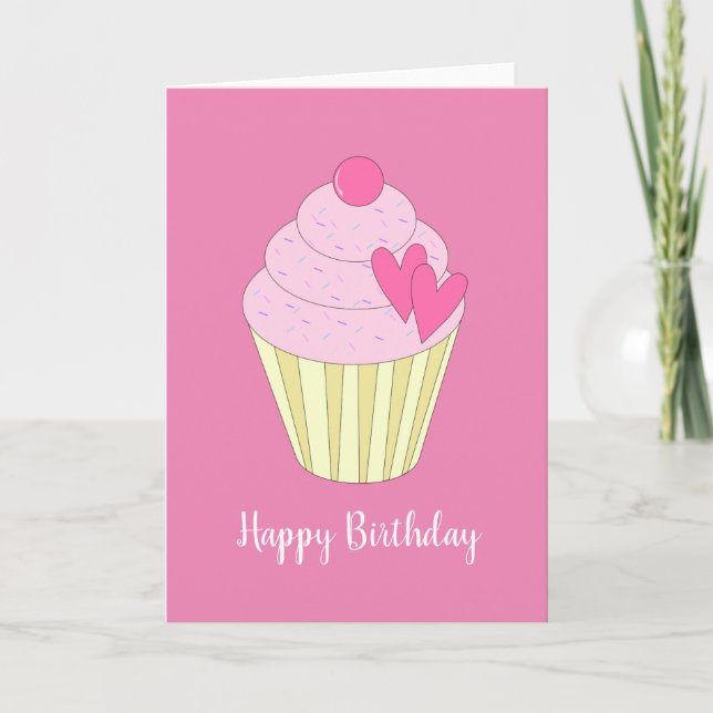 Illusima Liebe Herz Cupcake Pink Card Karte (Vorderseite)