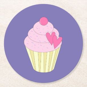 illusima Lila Runder Pappuntersetzer