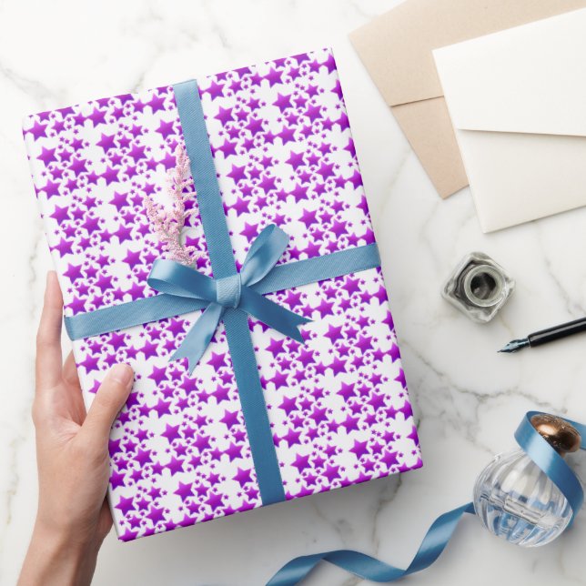 illusima Lila Sterne Party Geschenkpapier (Schenken)