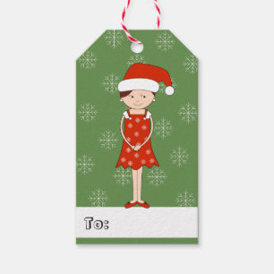 illusima Mädchen Santa Hut Weihnachts-Schneeflocke Geschenkanhänger