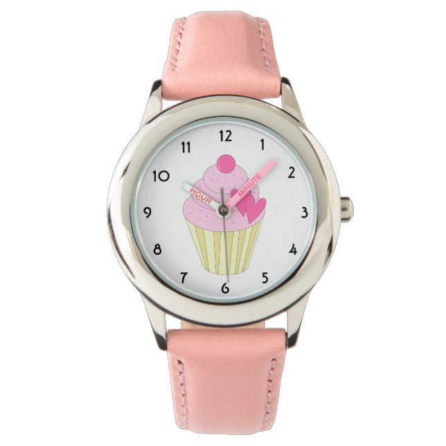 illusima Pink Hearts Kids Watch Armbanduhr (Vorderseite)