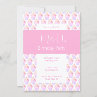 illusima Rainbow Cupcakes 1. Geburtstag Party Einladung