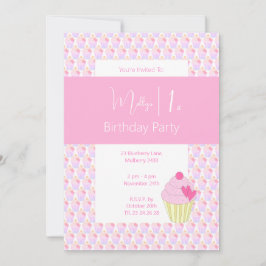 illusima Rainbow Cupcakes 1. Geburtstag Party Einladung