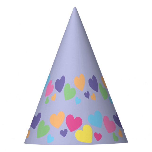 illusima Rainbow Liebe Herz Lila Party Hat Partyhütchen (Vorderseite)