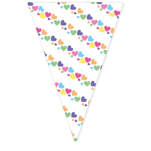 illusima Regenbogen-Liebesherzen-Muster-Party Wimpelkette (Erste Fahne)