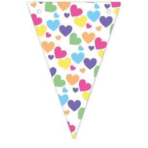 illusima Regenbogen-Liebesherzen-Party-Girlande-Fl Wimpelkette