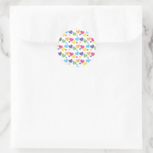 illusima Regenbogen-Liebesherzen-Party Runder Aufkleber