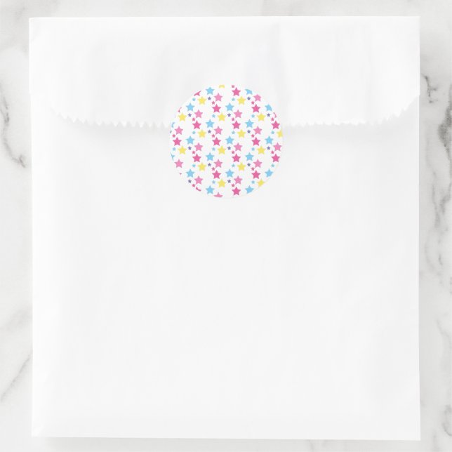 illusima Regenbogen Sterne Party Runder Aufkleber (Tasche)
