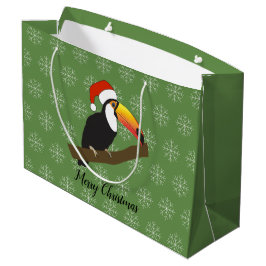 illusima Toucan Christmas Snowflake Green Große Geschenktüte