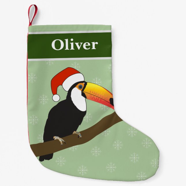 illusima Toucan Christmas Snowflakes Kleiner Weihnachtsstrumpf (Vorderseite)