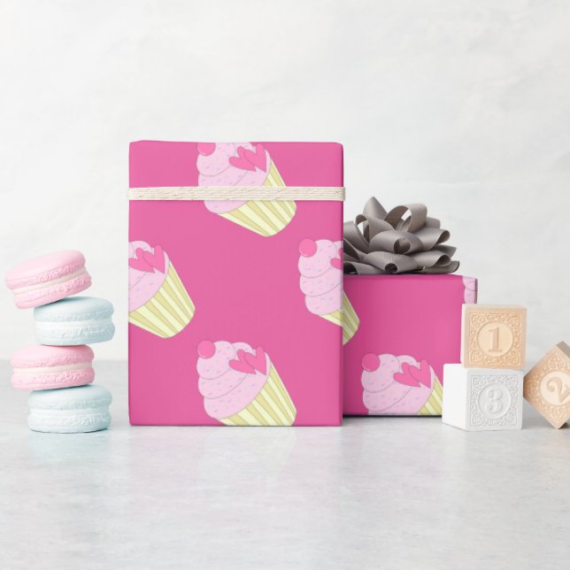 illusima verzierter Cupcake Geschenkpapier (Babyparty)