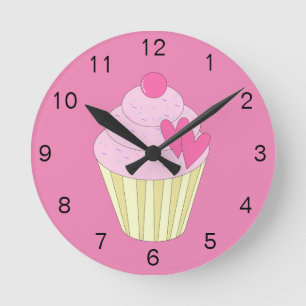 illusima verzierter Cupcake Runde Wanduhr