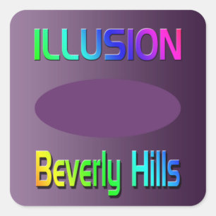 "ILLUSION Beverly Hills" Sticker! Quadratischer Aufkleber