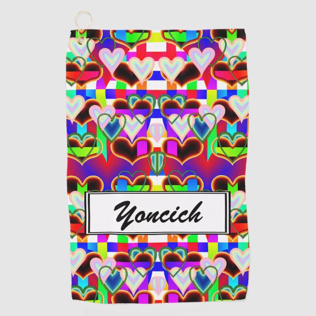 Illusion der Herzen durch Kenneth Yoncich Golfhandtuch (Vorderseite)