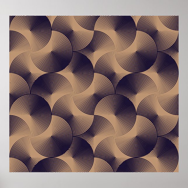 Illusion der optischen Kreise: Nahtlos geometrisch Poster (Vorne)