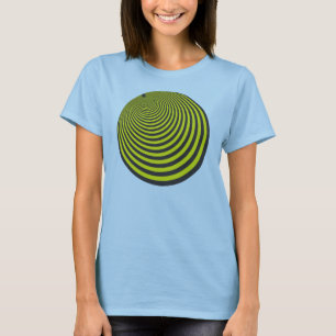 Illusion gelber und schwarzer Kugel T-Shirt