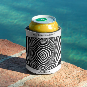 Illusion im Schwarz-Weiß-Time-Warp-Stil Dosenkühler