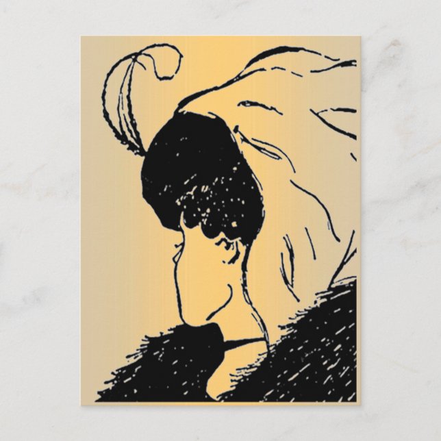 Illusion, jung, alte Frau Postkarte (Vorderseite)