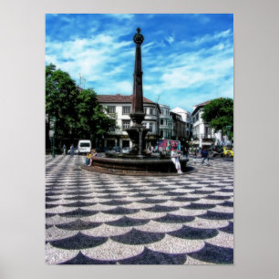 Illusion Tiles Art: Funchal, Madeira (Portugal) P Poster
