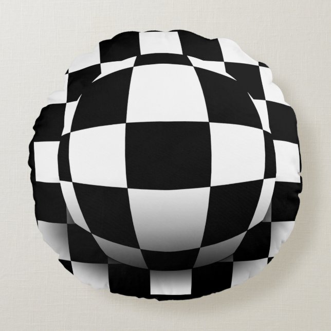 Illusionäre Tiefe Rundes Kissen (Vorderseite)