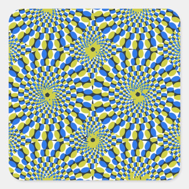 Illusionskreis Quadratischer Aufkleber (Vorderseite)