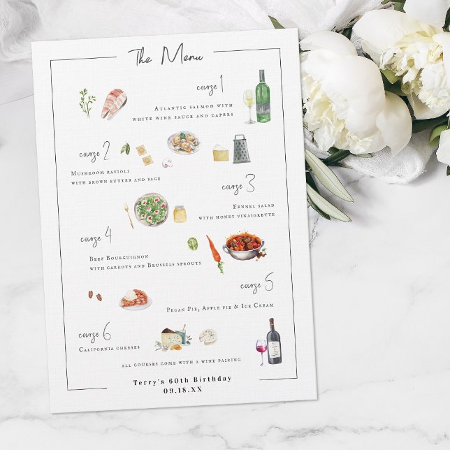 Illustrated Bespoke | Wedding Menu Menükarte (Von Creator hochgeladen)