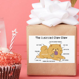 ILLUSTRATED CHOW RECHTECKIGER AUFKLEBER