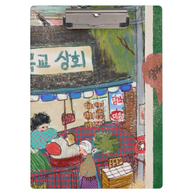 Illustrated Clipboard – Colorful Pattern Design Klemmbrett (Vorderseite)