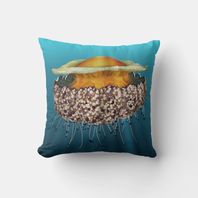 Illustrated Fried Egg Jellyfish Kissen (Vorderseite)