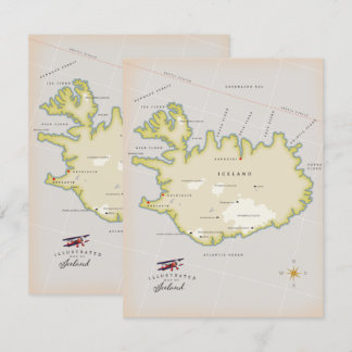 Illustrated map of Iceland