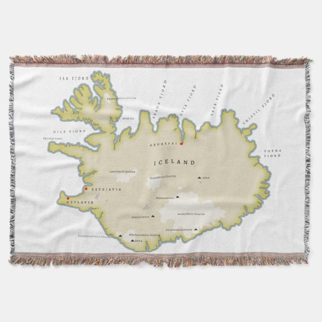 Illustrated map of Iceland Decke (Vorderseite)