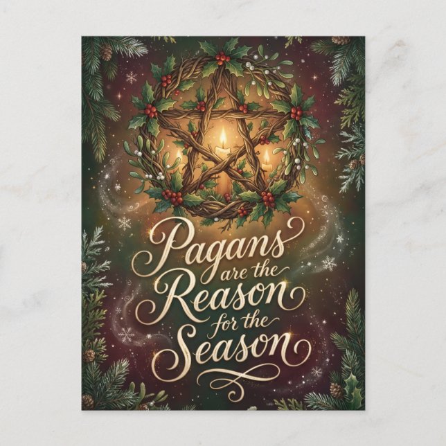 Illustrated Pagans Are the Reason for the Season Postkarte (Vorderseite)