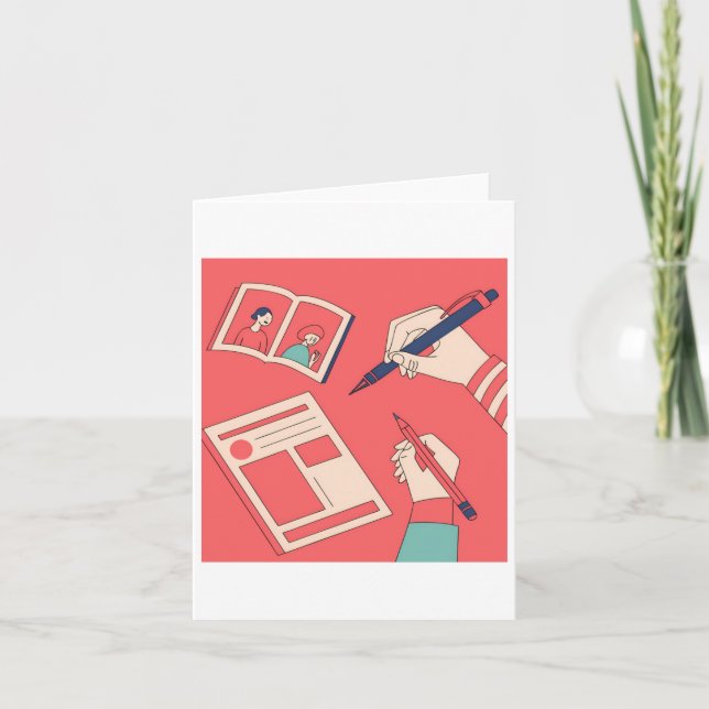 Illustrati schreiben farbenfrohe expressive digita karte (Vorderseite)