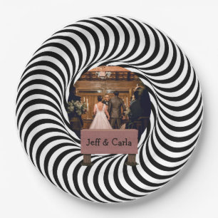 Illustration 3D verheiratetes Hundeschema-Foto Pappteller