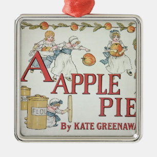Illustration "A" 'vom Apfelkuchen Alphabet Silbernes Ornament