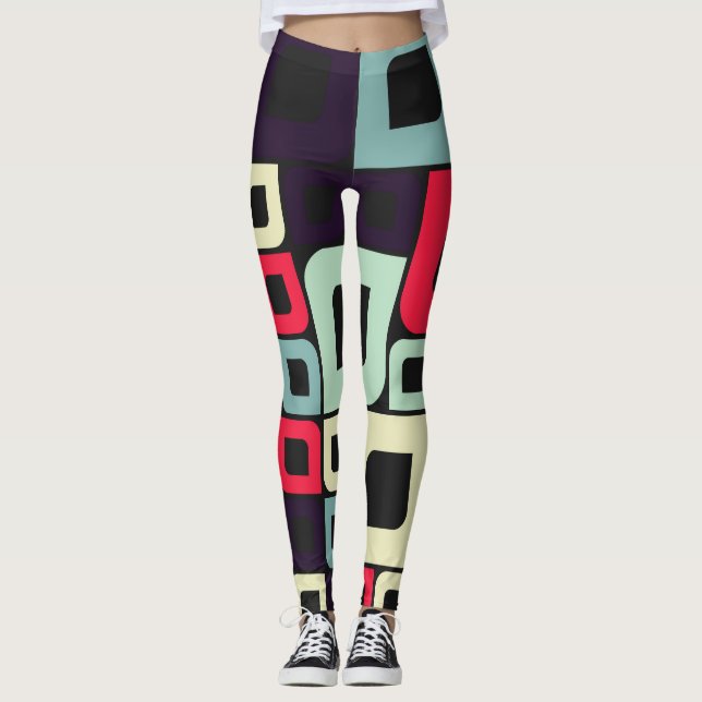 Illustration abstrakter Geometrie, computergestütz Leggings (Vorderseite)