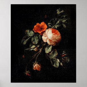 Illustration alter Blumen Poster