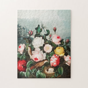 Illustration alter Blumen Puzzle
