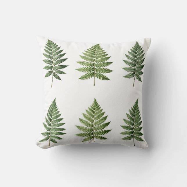 Illustration alter botanischer Farnblätter Kissen (Vorderseite)