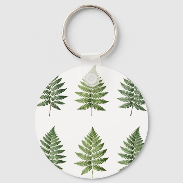 Illustration alter botanischer Farnblätter Schlüsselanhänger (Vorderseite)