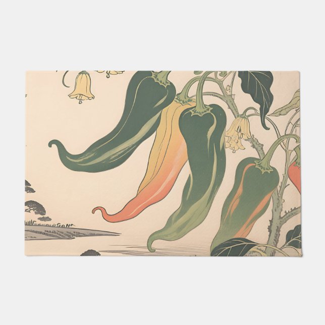 Illustration alter Chili-Pfeffer Fußmatte (Vorderseite)