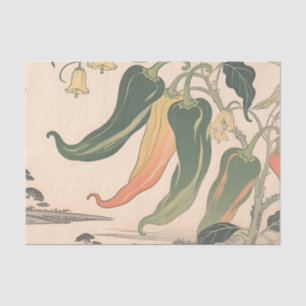 Illustration alter Chili-Pfeffer Seidenpapier