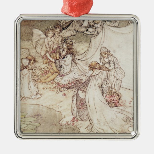 Illustration Arthurs Rackham | für Märchen, Fa Silbernes Ornament (Vorne)