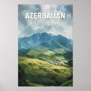 Illustration Aserbaidschan Kunst Vintag Poster
