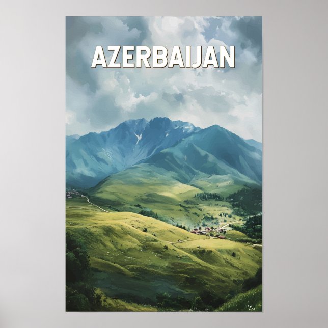 Illustration Aserbaidschan Kunst Vintag Poster (Vorne)