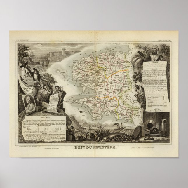 Illustration Atlas Maps Poster (Vorne)