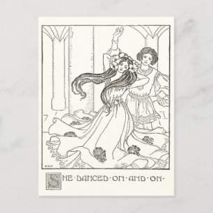 Illustration aus einem Vintage-Kinderbuch: Tanzend Postkarte